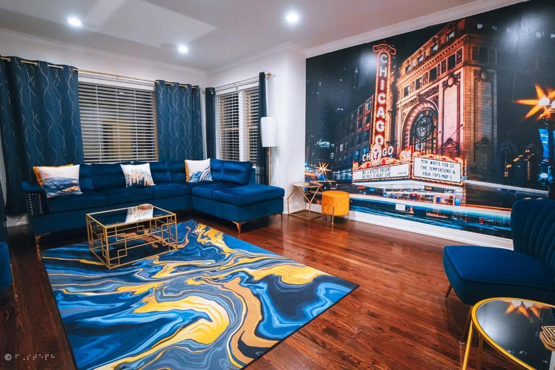 The Blue Golden Luxury Modern 3- Bedroom Apartment In Chicago Extérieur photo